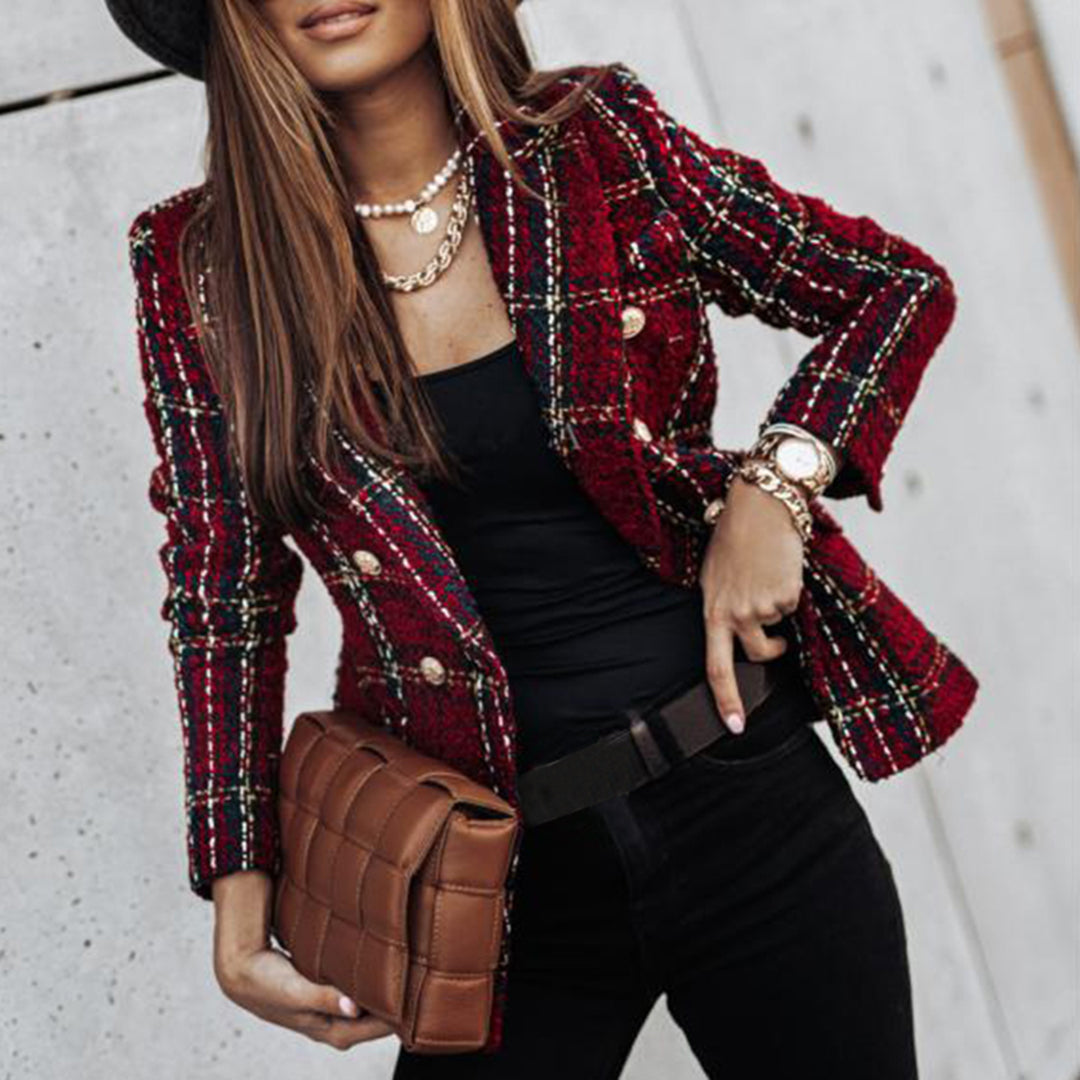Dames Blazer – Klassieke Blazer met Enkele Knoopsluiting en Getailleerde Pasvorm