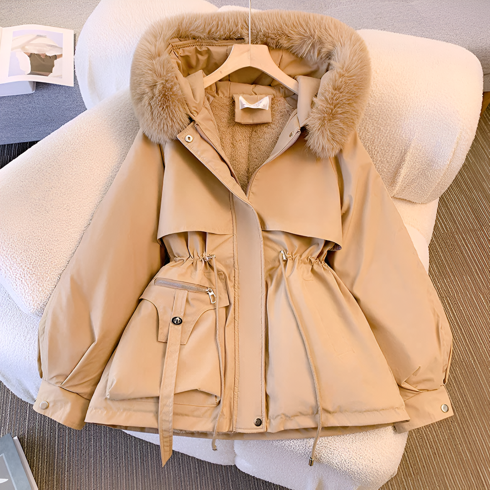 Suzan dames winterjas – elegante gewatteerde jas met waterafstotende afwerking