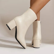 Dames enkelboots – elegante laarsjes met mid-hak, zijrits en stretchy pasvorm