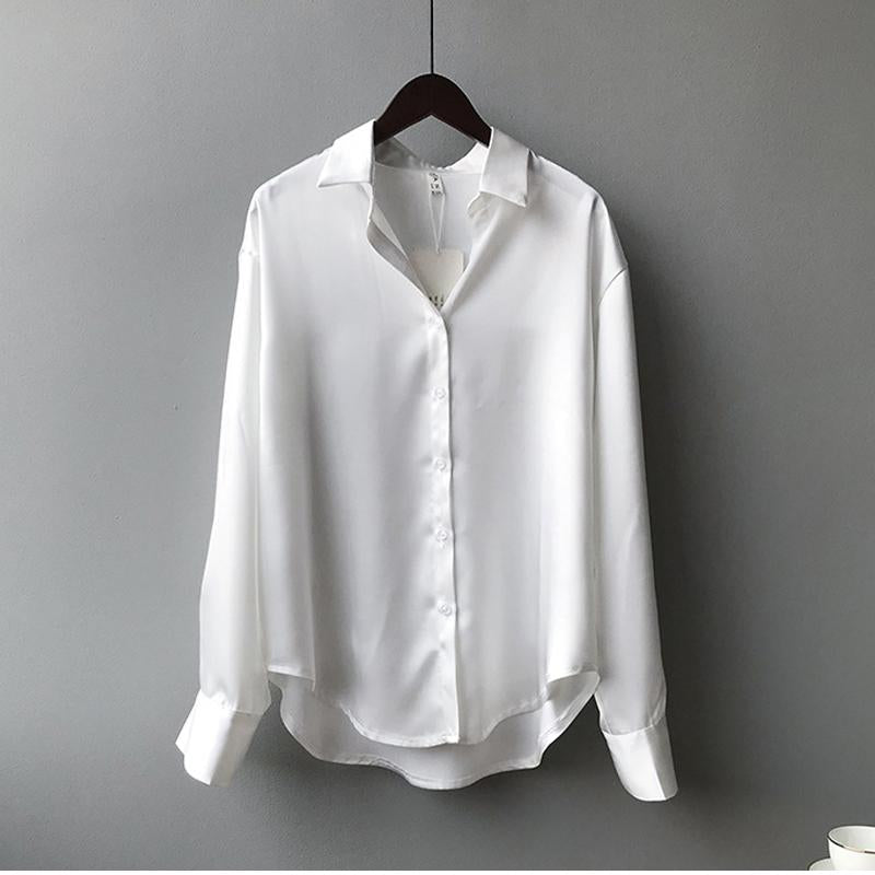 Vardi Dante Myra Zijden Blouse – Luxe Klassieke Damesblouse met Lange Mouwen