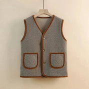 Sacha Sherpa Bodywarmer Dames – Warme Wollen Weste met Stijlvol Design