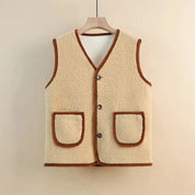 Sacha Sherpa Bodywarmer Dames – Warme Wollen Weste met Stijlvol Design