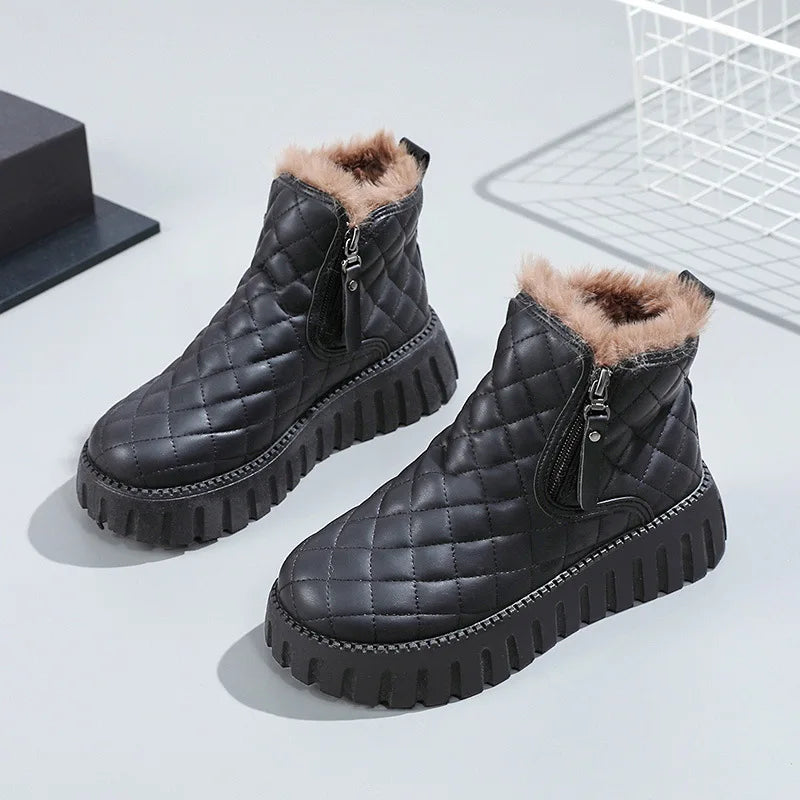 Warme winterlaarzen dames – bontvoering & ritssluiting voor comfort en stijl