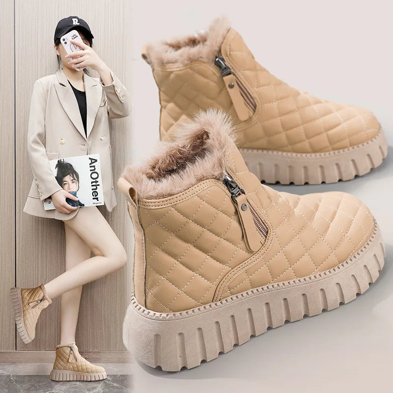 Warme winterlaarzen dames – bontvoering & ritssluiting voor comfort en stijl