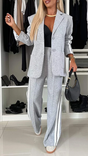 Essentials Casual Kantoorpak Dames – Luxe Trainingspak met Blazer & Elastische Broek