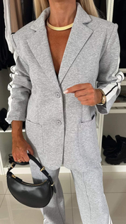 Essentials Casual Kantoorpak Dames – Luxe Trainingspak met Blazer & Elastische Broek