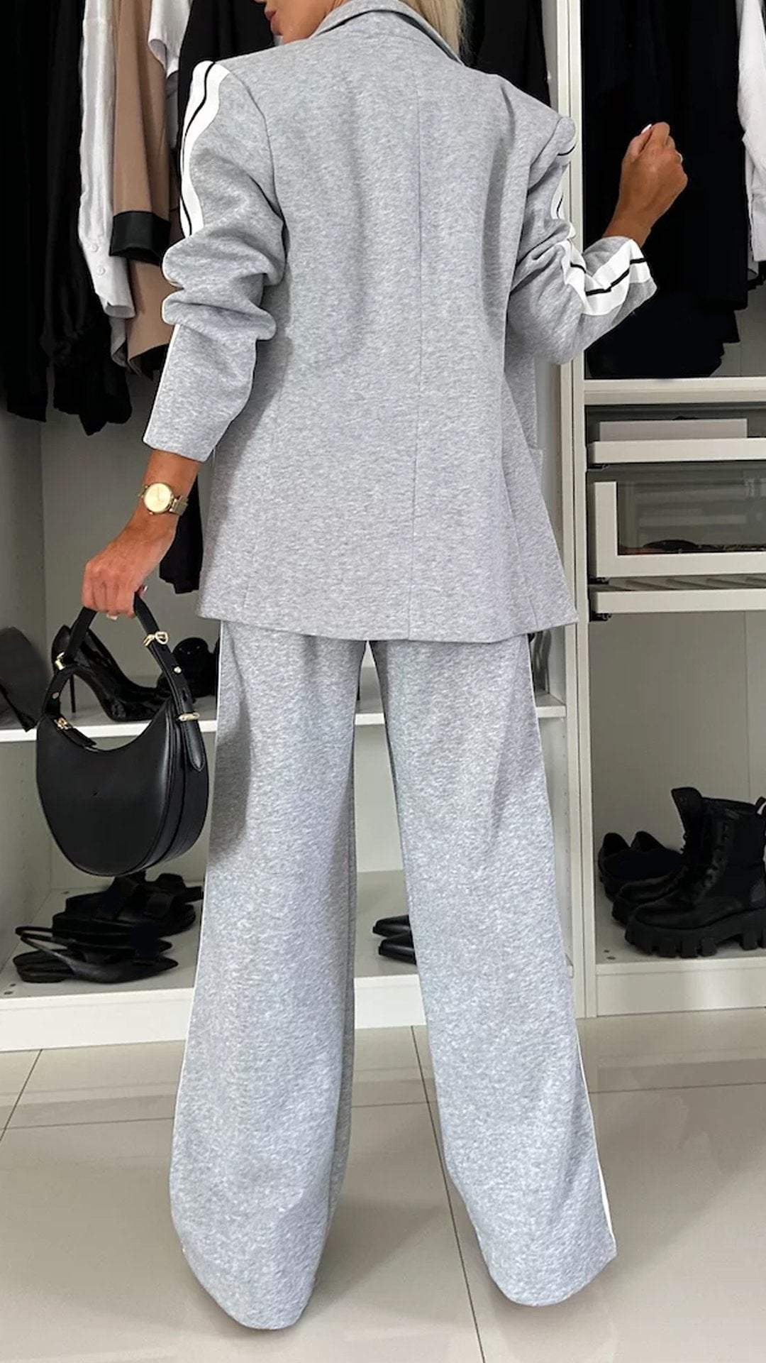 Essentials Casual Kantoorpak Dames – Luxe Trainingspak met Blazer & Elastische Broek