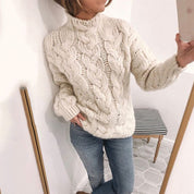Grofgebreide herfsttrui Dames met Turtleneck – Zachte Warme Wintertrui