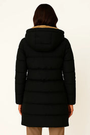 Pufferjas Dames – Zwarte Comfortabele Winterjas met Isolatie