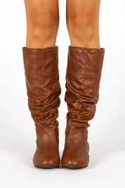 Kniehoge Laarzen Dames – Synthetisch Leren Slouchy Laarzen met Lage Hak | Zara Model