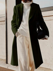 Lange trenchcoat dames – elegante kasjmier jas voor herfst en winter