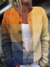 Gebreide Cardigan Dames – Vest met Knopen & Bloemenprint | Comfortabele Damestrui