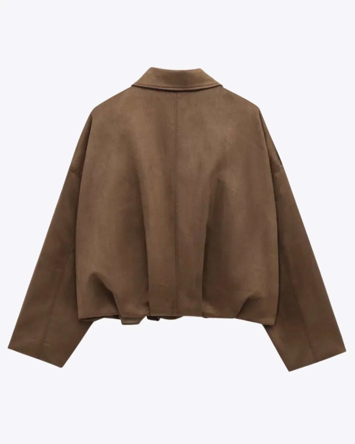 Dames suède jas – oversized leren jas met zachte voering en moderne city-look
