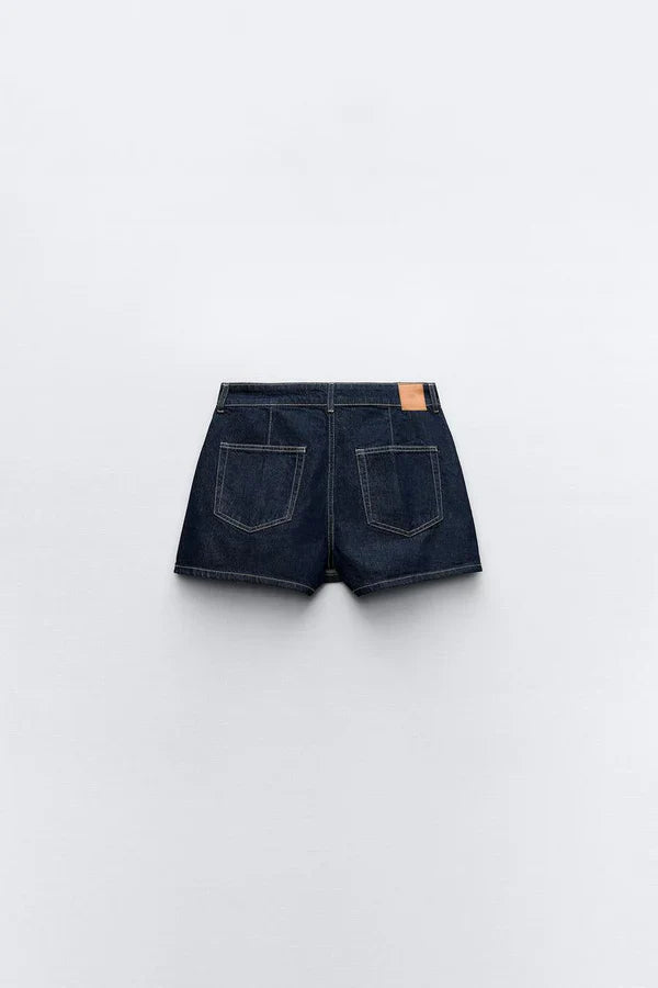 ASHLEY dames denim set – top & skort outfit in licht of donker denim