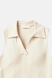 Mouwloze Top Dames – Elegante Polo Top met Kraag | Bella