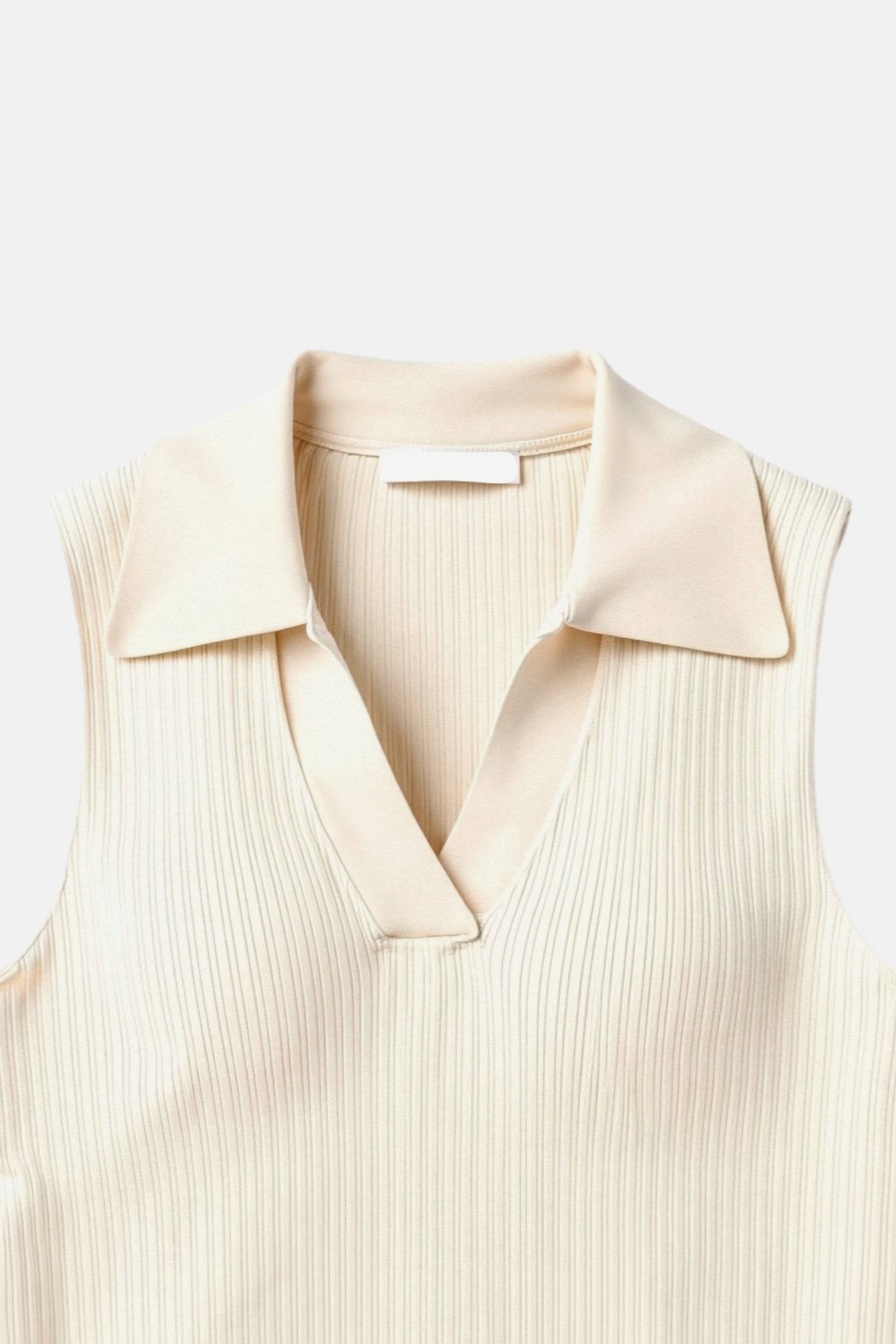 Mouwloze Top Dames – Elegante Polo Top met Kraag | Bella