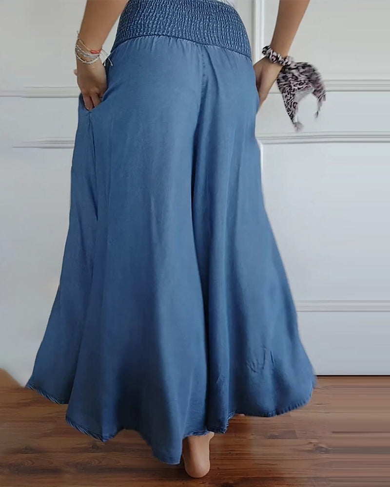 Irene – Comfortabele wijde damesbroek met hoge taille | Luchtige zomerbroek