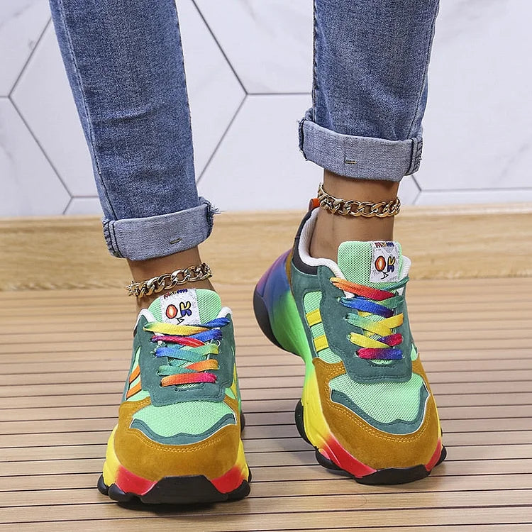 Orthopedische regenboogschoenen dames – stijlvol comfort & pijnvrije passen