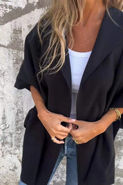 Oversized Cape Jas Dames – Losvallende Jas met Lichtgewicht Stof en Praktische Zakken