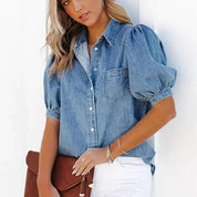 Clara denim overhemd dames – klassiek spijkeroverhemd met tijdloos design