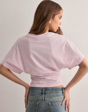 DAHLIA dames top – trendy wide sleeve T-shirt in katoenmix