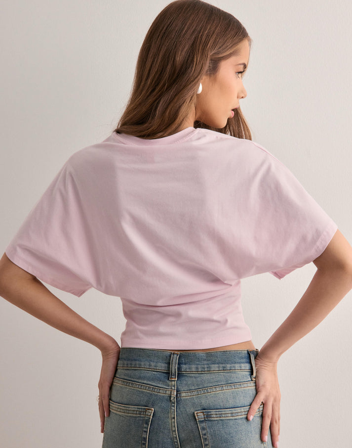 DAHLIA dames top – trendy wide sleeve T-shirt in katoenmix
