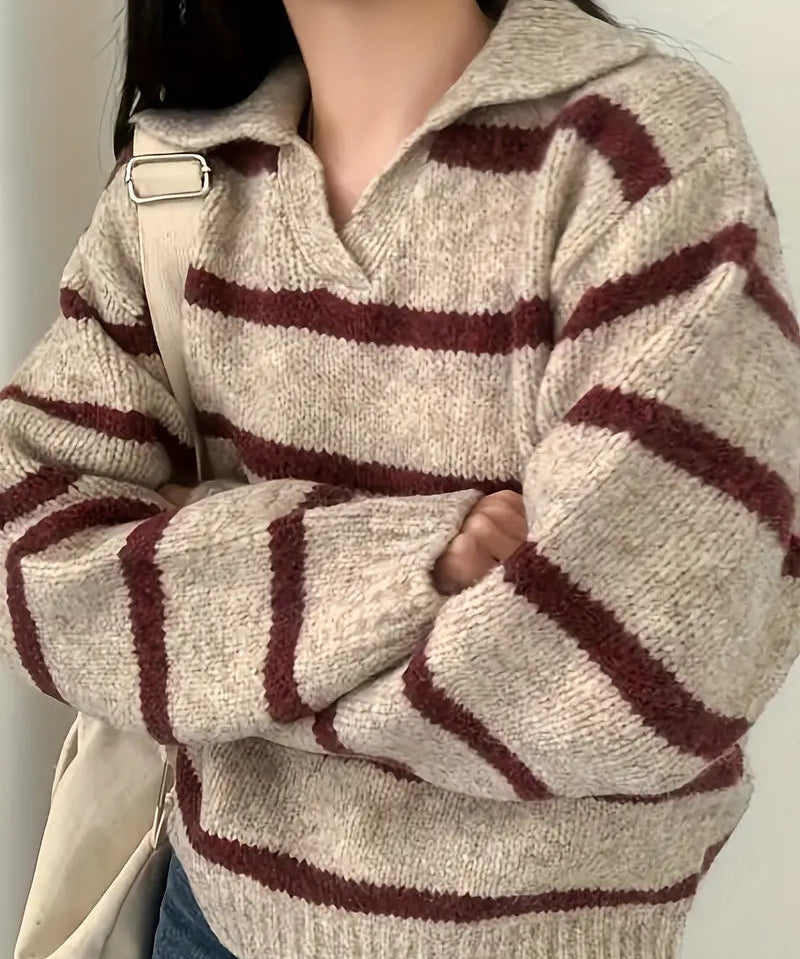 dames-sweater-v-hals-loose-knit-Kastanjenbruin.jpg