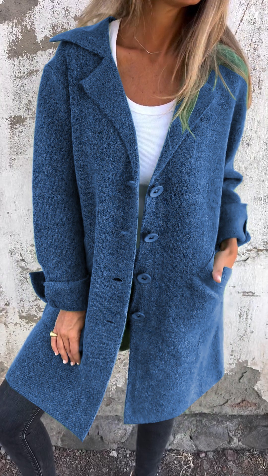 Isabella – Lange damesmantel met omslag | Stijlvolle katoenen jas voor lente & herfst