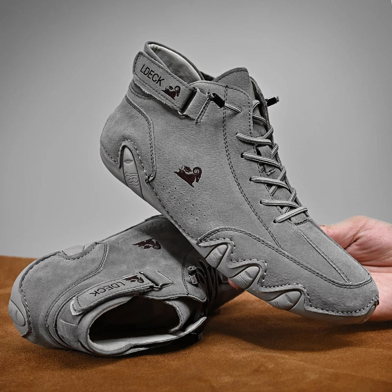 Decks blotevoetschoenen leer | Orthopedische antislip schoenen | Unisex barefoot schoenen