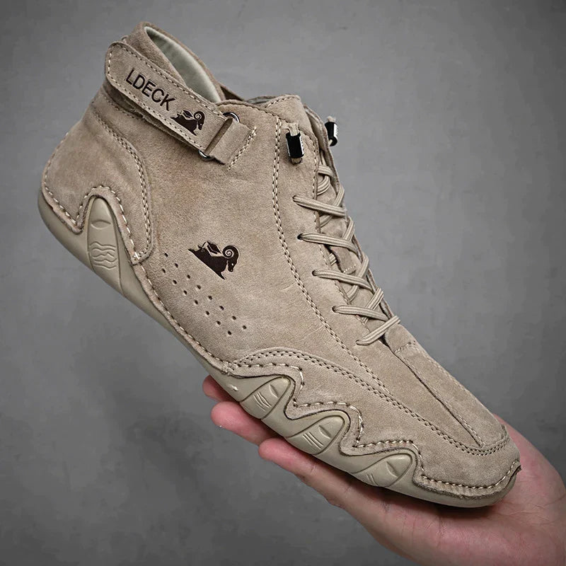 Decks blotevoetschoenen leer | Orthopedische antislip schoenen | Unisex barefoot schoenen