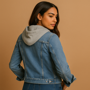 Denim jas dames met capuchon – Yara lichtgewicht zomerjas in blauw