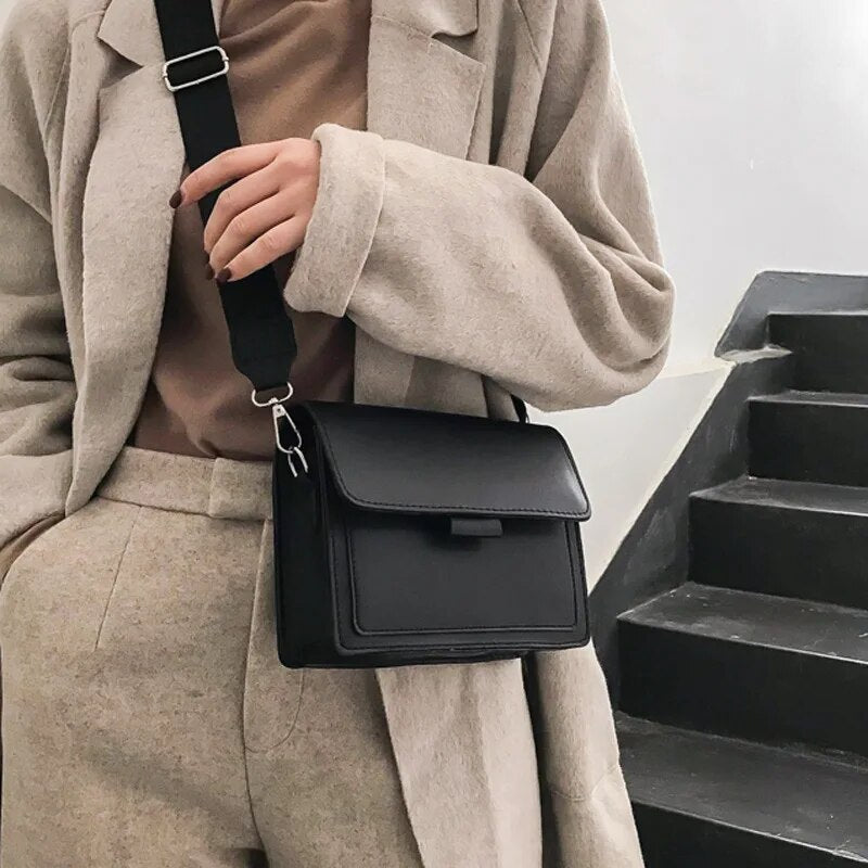Dames crossbody tas – compact PU-leer design met brede schouderband