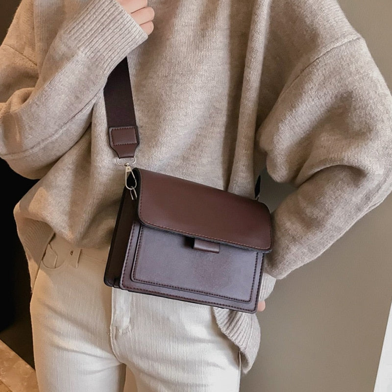 Dames crossbody tas – compact PU-leer design met brede schouderband