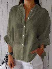 Sophie Linnen Damesblouse – Stijlvolle Blouse met Tijdloze Elegantie