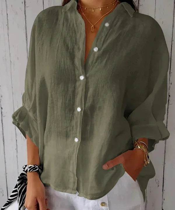 Sophie Linnen Damesblouse – Stijlvolle Blouse met Tijdloze Elegantie
