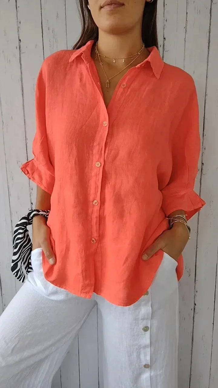Sophie Linnen Damesblouse – Stijlvolle Blouse met Tijdloze Elegantie
