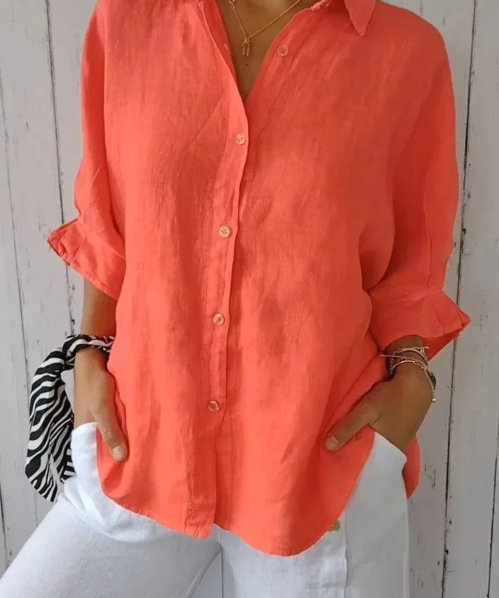 Sophie Linnen Damesblouse – Stijlvolle Blouse met Tijdloze Elegantie
