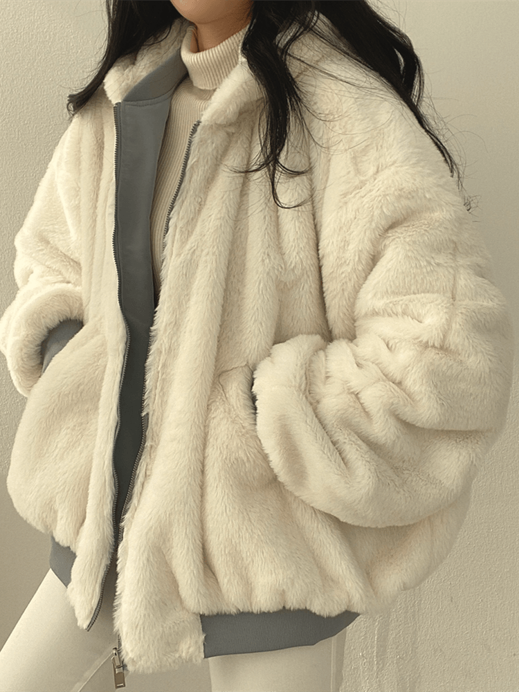 Baily Dubbelzijdige Jas voor Dames – Oversized Streetwear Jas met Capuchon & Bont