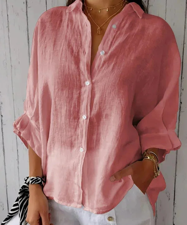 Sophie Linnen Damesblouse – Stijlvolle Blouse met Tijdloze Elegantie