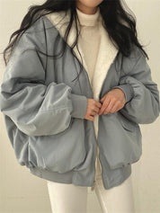 Baily Dubbelzijdige Jas voor Dames – Oversized Streetwear Jas met Capuchon & Bont