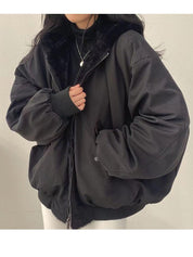Baily Dubbelzijdige Jas voor Dames – Oversized Streetwear Jas met Capuchon & Bont