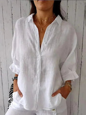 Sophie Linnen Damesblouse – Stijlvolle Blouse met Tijdloze Elegantie