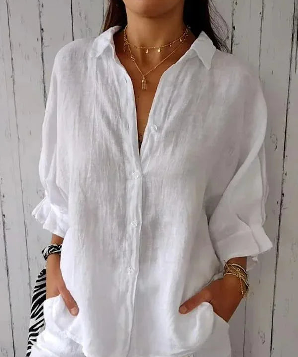 Sophie Linnen Damesblouse – Stijlvolle Blouse met Tijdloze Elegantie