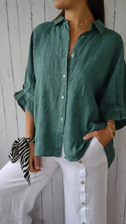 Sophie Linnen Damesblouse – Stijlvolle Blouse met Tijdloze Elegantie