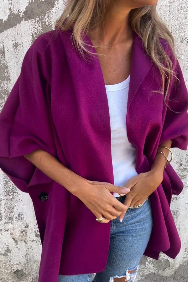 Oversized Cape Jas Dames – Losvallende Jas met Lichtgewicht Stof en Praktische Zakken
