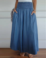 Irene – Comfortabele wijde damesbroek met hoge taille | Luchtige zomerbroek