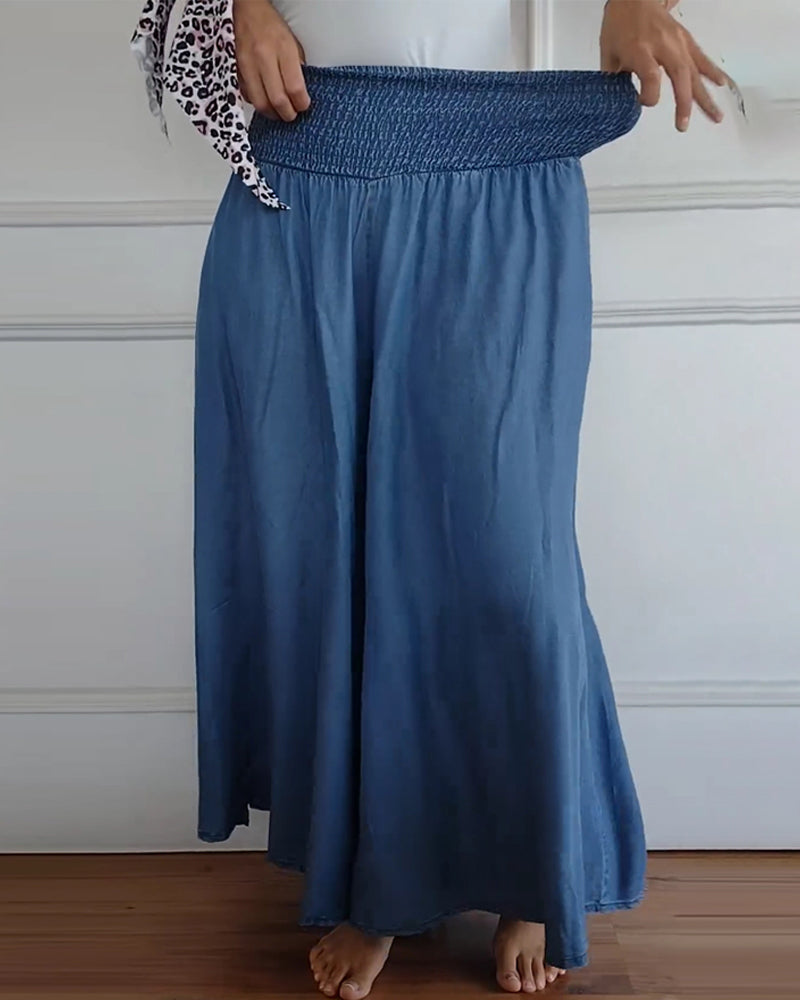 Irene – Comfortabele wijde damesbroek met hoge taille | Luchtige zomerbroek