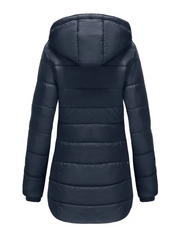 Waterdichte halflange dames winterjas – warme Garin jas met capuchon en zakken