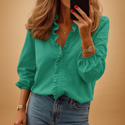 Elise Blouse met Ruches – Elegant en Comfortabel