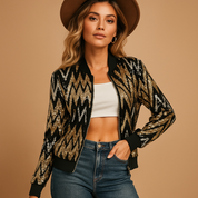 Livia Elegante Statement Jas Dames – Getailleerde Gouden Jas met Praktische Zakken